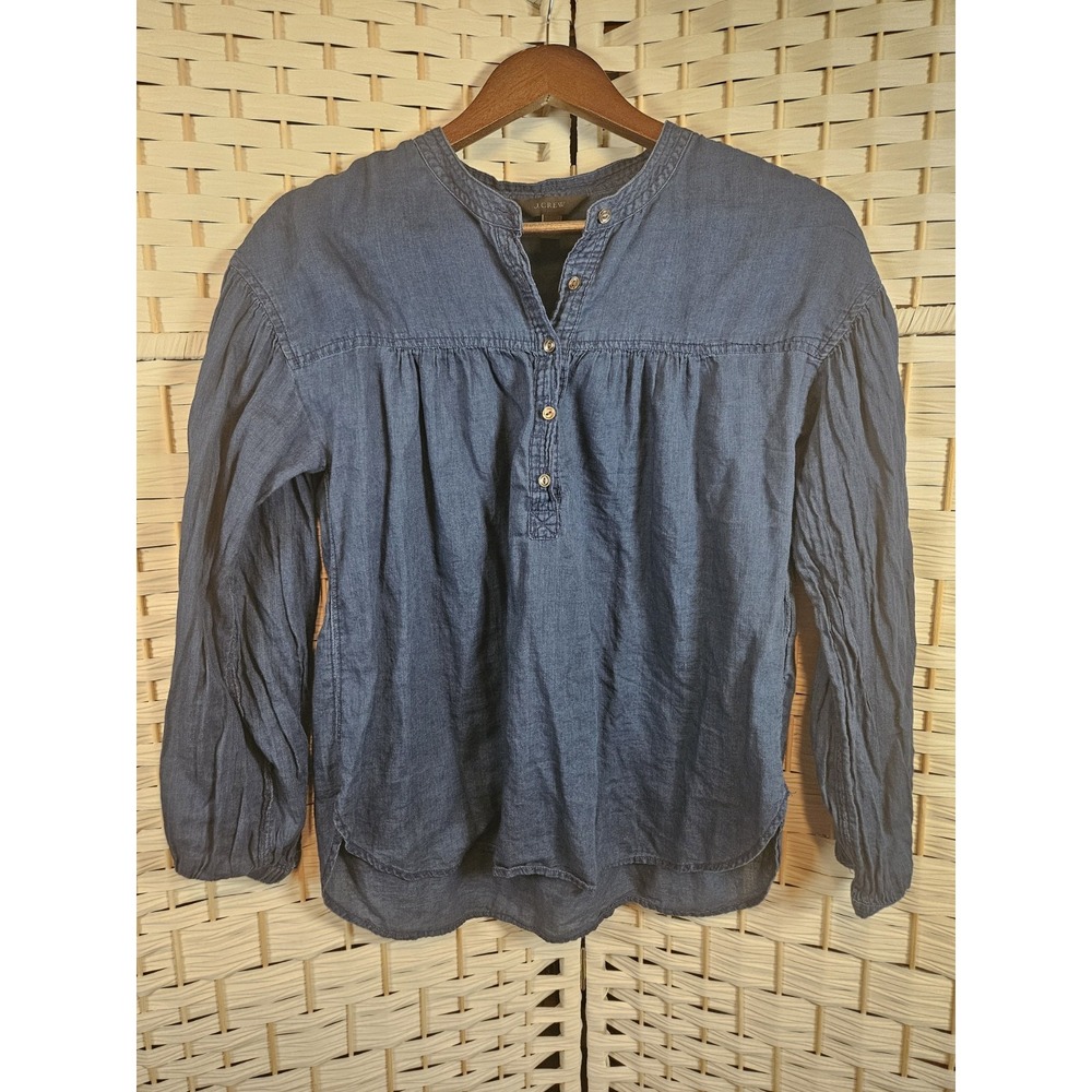 J.Crew Womens Denim Shirt Size 8 Button Up Long Sleeve Casual Work